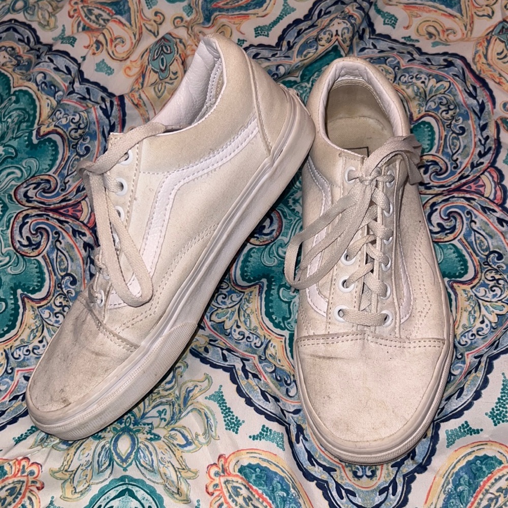 White low top Vans